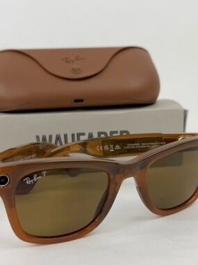 Ray-Ban Meta Wayfarer (Gen 1) glasses - Polarized Brown Lenses - Shiny Caramel